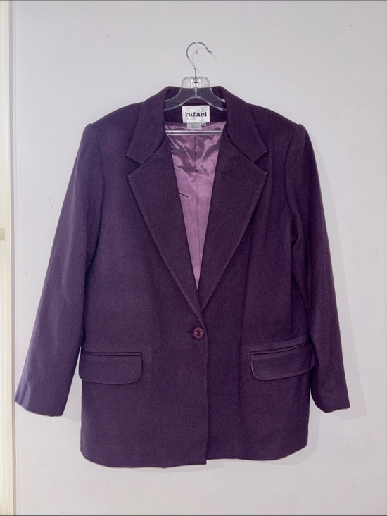 RAFAEL Jackets & Blazers - RAFAEL Women's Dark Purple Single-Button Wool Blazer
